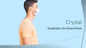  Presentation with medical face mask - Slide set enhanced with handsome-young-man-with-bear background and a white colored foreground