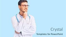  Presentation with question - Audience pleasing presentation theme consisting of handsome-young-man-with-bear backdrop and a white colored foreground