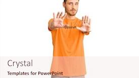  Presentation with tshirt - PPT theme with handsome-young-man-with-bear background and a lemonade colored foreground