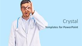  Presentation with eye doctor - Slide deck enhanced with handsome-young-man-with-bear background and a cool aqua colored foreground