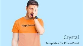  Presentation with face pain - Theme enhanced with handsome-young-man-with-bear background and a cool aqua colored foreground