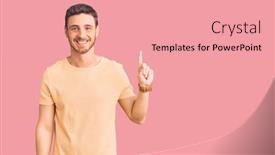  Presentation with tshirt - Amazing slide set having handsome-young-man-with-bear backdrop and a coral colored foreground