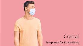  Presentation with coronavirus - Beautiful slide deck featuring handsome-young-man-with-bear backdrop and a coral colored foreground