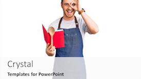  Presentation with recipe book - Theme with handsome-young-man-with-bear background and a white colored foreground