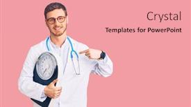  Presentation with self - Slide deck with handsome-young-man-with-bear background and a coral colored foreground