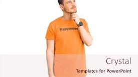  Presentation with question word - Presentation design with handsome-young-man-with-bear background and a lemonade colored foreground