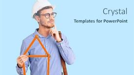  Presentation with build - Colorful slide deck enhanced with handsome-young-man-with-bear backdrop and a white colored foreground