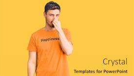  Presentation with breath - Slide deck consisting of handsome-young-man-with-bear background and a yellow colored foreground