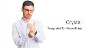  Presentation with inflammation - Slide set enhanced with handsome-young-man-with-bear background and a white colored foreground