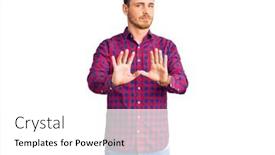  Presentation with forbidden - Cool new presentation with handsome-young-man-with-bear backdrop and a white colored foreground