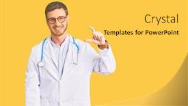  Presentation with handsome - Cool new slide deck with handsome-young-man-with-bear backdrop and a yellow colored foreground