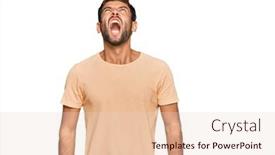  Presentation with tshirt - Beautiful PPT theme featuring handsome-young-man-with-beard backdrop and a lemonade colored foreground