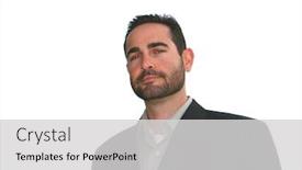  Presentation with beard - Presentation theme enhanced with handsome-young-man-with-beard background and a light gray colored foreground