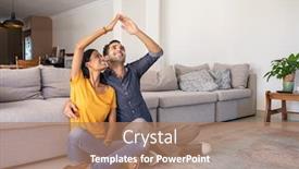  Presentation with apartment - Presentation theme featuring handsome-young-man-with-beautiful background and a coral colored foreground