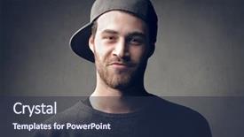  Presentation with young man wearing a hat - Amazing slide set having handsome young man with cap backdrop and a tawny brown colored foreground