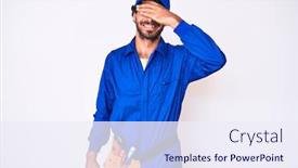  Presentation with curly hair - Presentation theme featuring handsome-young-man-with-curly background and a  colored foreground