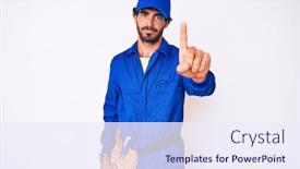  Presentation with curly hair - Audience pleasing theme consisting of handsome-young-man-with-curly backdrop and a sky blue colored foreground