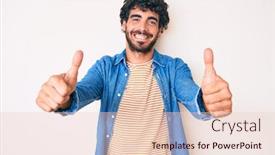  Presentation with curly hair - Slide set featuring handsome-young-man-with-curly background and a lemonade colored foreground