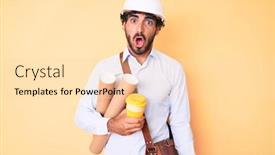  Presentation with build - PPT theme featuring handsome-young-man-with-curly background and a lemonade colored foreground