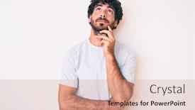  Presentation with curly hair - Slide deck featuring handsome-young-man-with-curly background and a coral colored foreground