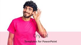  Presentation with tshirt - Cool new presentation theme with handsome-young-man-with-curly backdrop and a red colored foreground