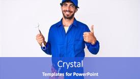  Presentation with curly hair - Colorful theme enhanced with handsome-young-man-with-curly backdrop and a cobalt blue colored foreground