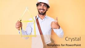  Presentation with curly hair - Theme having handsome-young-man-with-curly background and a yellow colored foreground