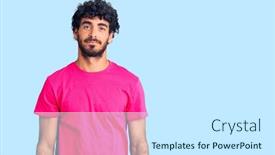  Presentation with pink simple - Slide set consisting of handsome-young-man-with-curly background and a white colored foreground