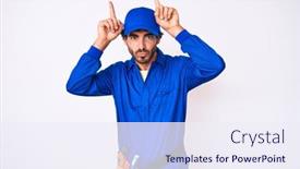  Presentation with curly hair - Presentation featuring handsome-young-man-with-curly background and a sky blue colored foreground