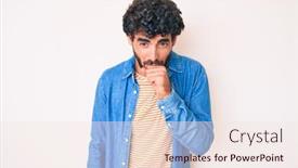  Presentation with hair care - PPT theme featuring handsome-young-man-with-curly background and a lemonade colored foreground