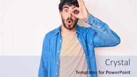  Presentation with curly hair - Cool new slides with handsome-young-man-with-curly backdrop and a teal colored foreground