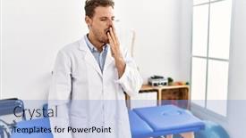  Presentation with pain - Slides featuring handsome-young-man-working background and a  colored foreground