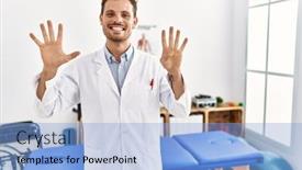  Presentation with pain - Presentation design consisting of handsome-young-man-working background and a light blue colored foreground