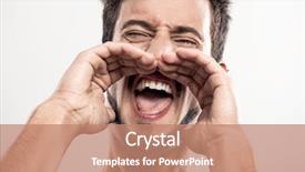  Presentation with yelling - Theme enhanced with handsome young man yelling background and a coral colored foreground
