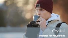  Presentation with outdoor activities - Slides with handsome-young-man background and a gray colored foreground