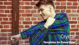  Presentation with emotions - Slides featuring handsome-young-man background and a ocean colored foreground