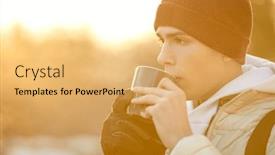  Presentation with outdoor activities - Presentation theme having handsome-young-man background and a yellow colored foreground