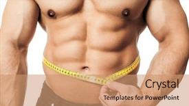  Presentation with handsome - PPT theme featuring handsome young muscular sport background and a coral colored foreground