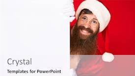  Presentation with red banner - Presentation theme consisting of handsome-young-red-head-man background and a sky blue colored foreground