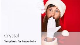  Presentation with red banner - Cool new presentation design with handsome-young-red-head-man backdrop and a sky blue colored foreground