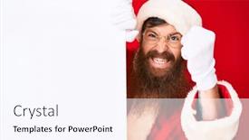  Presentation with red banner - Amazing presentation theme having handsome-young-red-head-man backdrop and a sky blue colored foreground