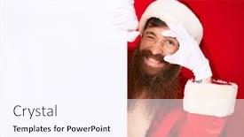  Presentation with red banner - Colorful presentation theme enhanced with handsome-young-red-head-man backdrop and a sky blue colored foreground