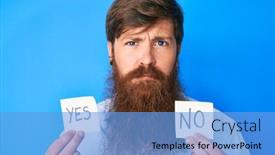  Presentation with head - Amazing theme having handsome-young-red-head-man backdrop and a light blue colored foreground