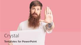  Presentation with red banner - Slide deck enhanced with handsome-young-red-head-man background and a lemonade colored foreground