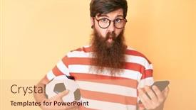  Presentation with fish ball - Slide deck featuring handsome-young-red-head-man background and a lemonade colored foreground