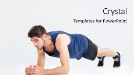  Presentation with handsome - Slide deck enhanced with handsome young sportsman doing plank background and a sky blue colored foreground