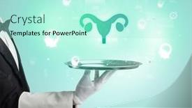  Presentation with waiter - Presentation theme consisting of handsome-young-waiter-in-tuxedo background and a  colored foreground