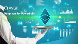  Presentation with waiter - PPT theme featuring handsome-young-waiter-in-tuxedo background and a teal colored foreground