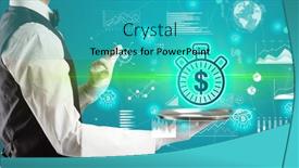  Presentation with waiter - Slide set consisting of handsome-young-waiter-in-tuxedo background and a teal colored foreground