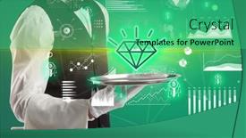  Presentation with waiter - Presentation consisting of handsome-young-waiter-in-tuxedo background and a seafoam green colored foreground